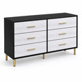 Komoda sześcioszufladowa MDF Czarno-Biała 120cm