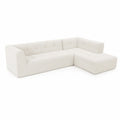 Narożna sofa z tkaniny beżowa 240x90x160 cm