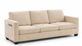 Sofa trzyosobowa welurowa beżowa