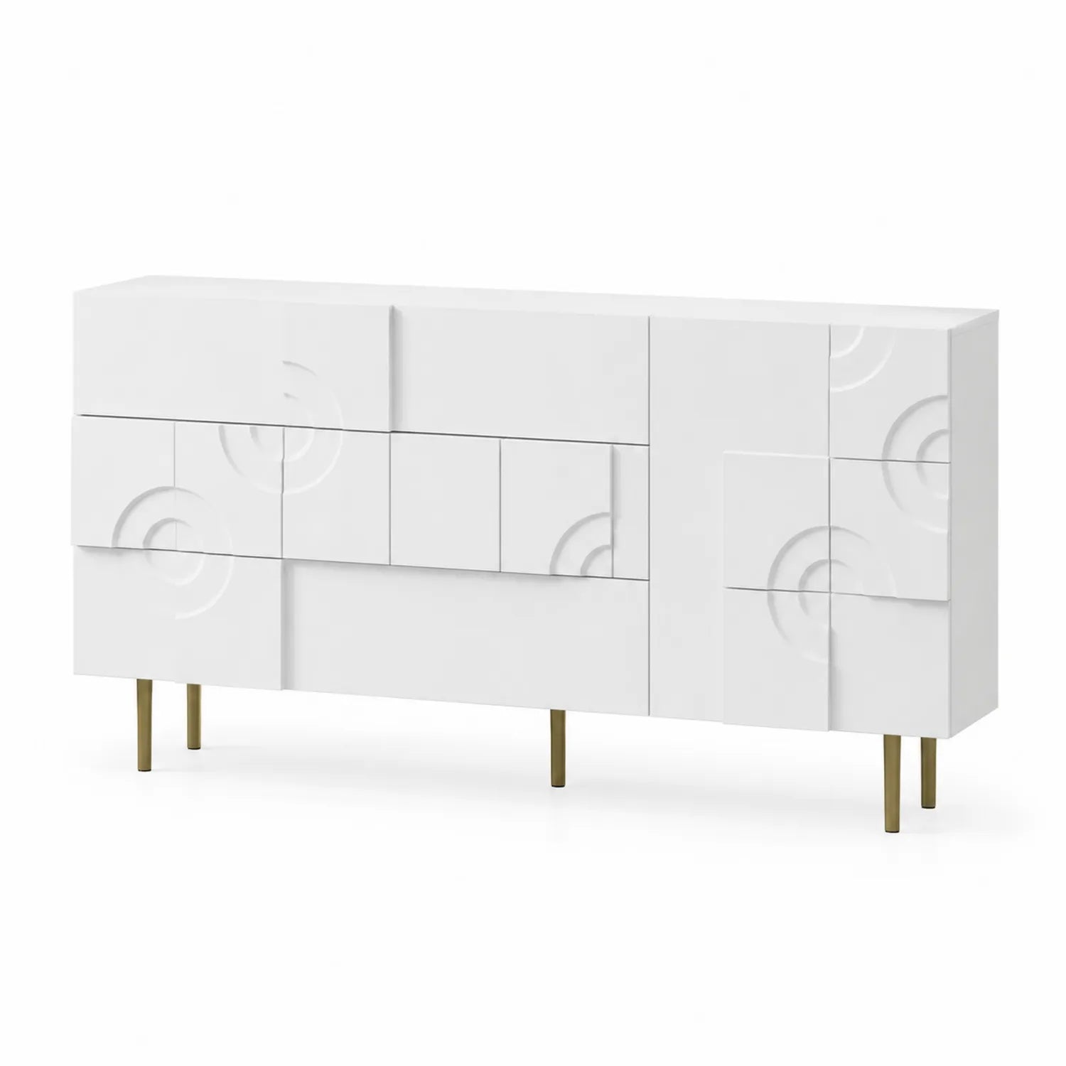 Biała komoda z MDF z metalowymi nogami 160x80x40 cm
