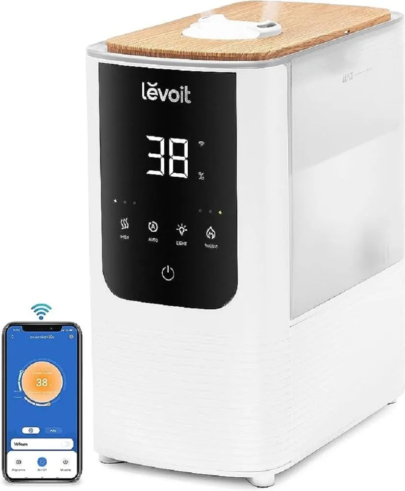 Luchtbevochtiger met 4,5L, 550ml, 40m2, 26dB, 15 minuten, 40 °C, 45 uur en afstandsbediening