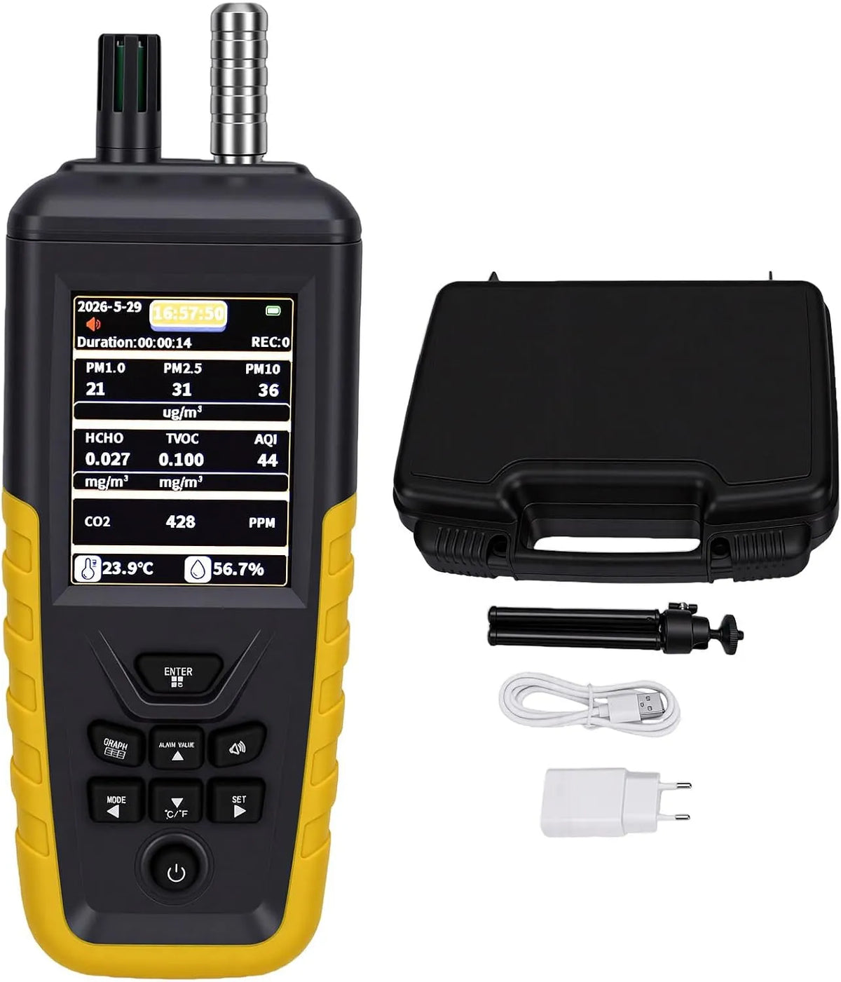 Luchtkwaliteitsmeter, Luchtkwaliteitstester Draagbare PM1.0 PM2.5 PM10
