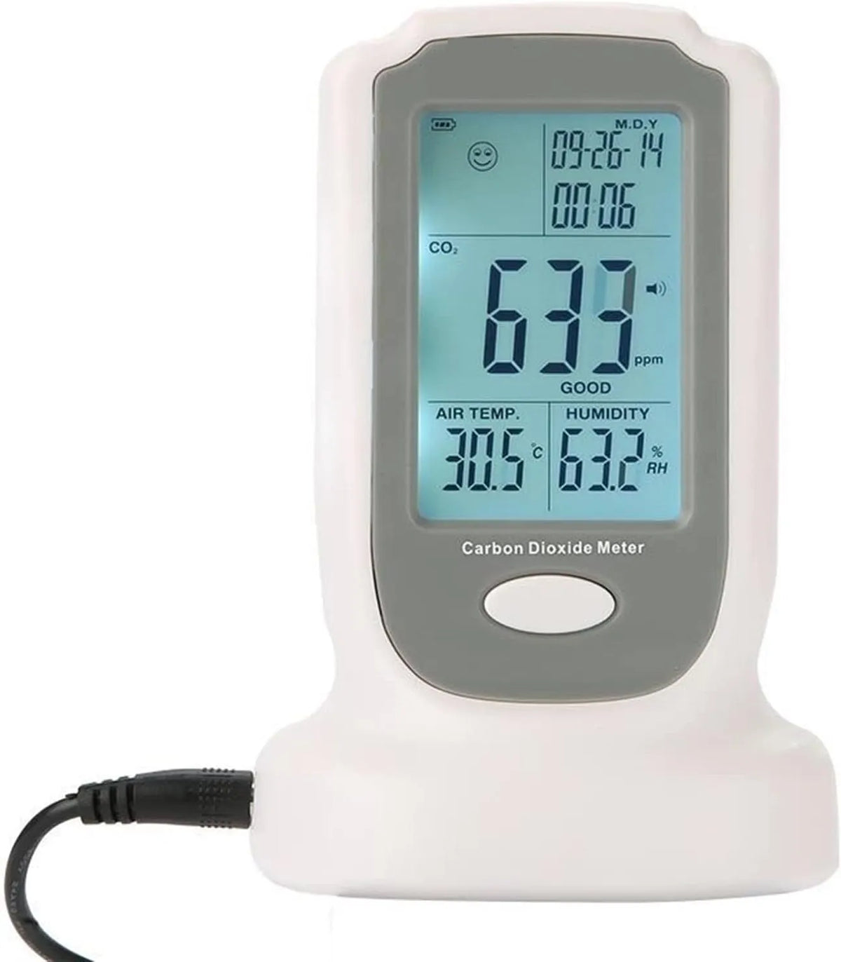Luchtkwaliteitsmeter CO2 met digitaal display, Draagbare Handheld Kooldioxide Detector Precisie CO2