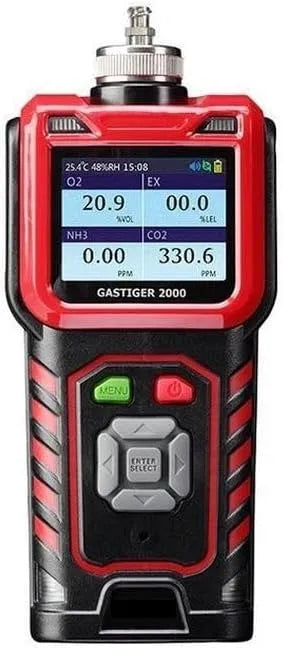 Luchtkwaliteitsmeter, O2/CO/H2S/EX, IP66-bescherming, 4-in-1