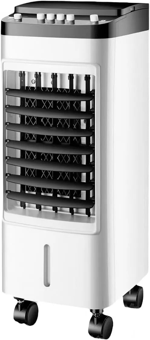 Mobiele airconditioner en Luchtkoeler, 8L, 3 windsnelheden geluidsarm 4 ijspakketten+12L, draagbare airconditioner, 4L