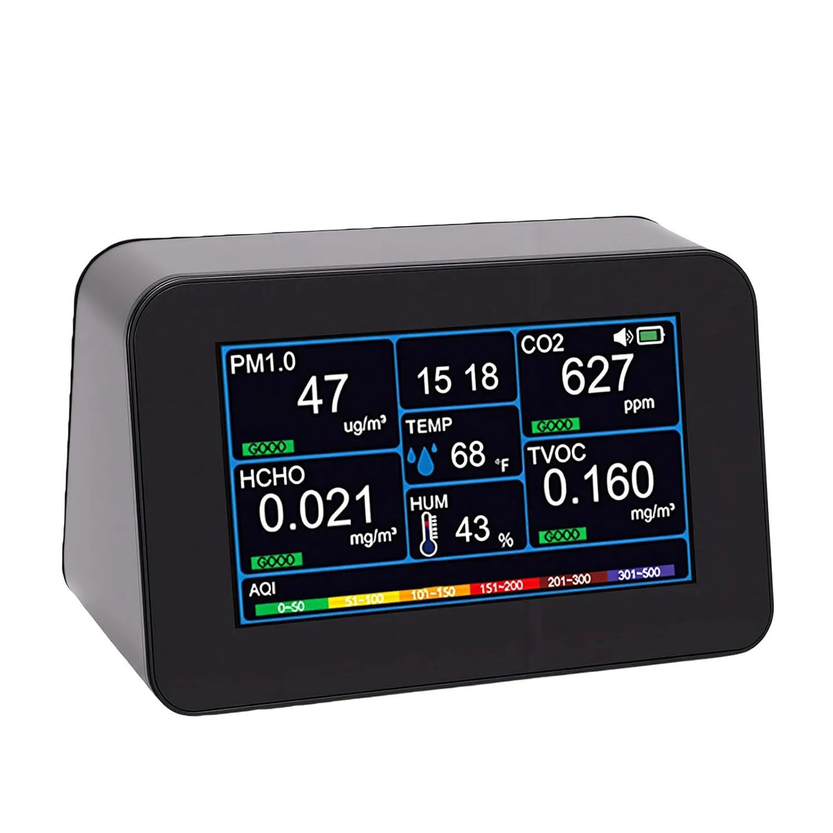 Luchtkwaliteitsmeter, ASHATA voor binnengebruik CO2 PM2.5