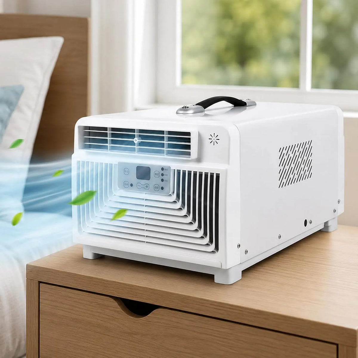 Mobiele airconditioner, Compacte 3-In-1 Airco Met 3 Standen En Slechts 300 W Nominaal Vermogen, Voor Slaapkamer, Mobiele Airco Voor Kleine Ruimtes