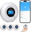 Koolmonoxidemelder, PHYSEN WiFi Rook- en koolmonoxidemelder met LCD Display, Voldoet aan EN14604 & EN50291 Normen, 3St, voor Tuya/Smart Life APP