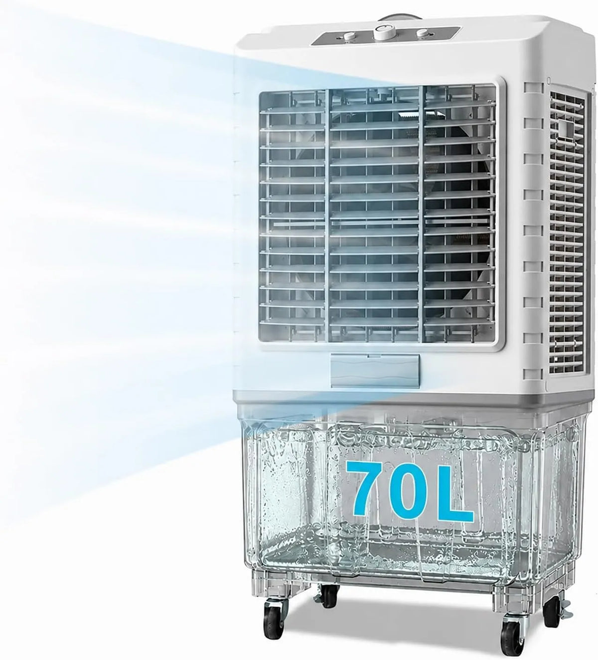 Mobiele airconditioner met 3 snelheden, 65 dB, waterreservoir en oscillatiefunctie