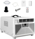 Mobiele airconditioner, 3400 BTU, Autark Schuur, geluidsarm Slapen Nachtmodus Zonder Water Aftappen, 300 W Kleine Koeling Verwarming voor Winterkamp