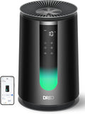 Luchtreiniger, DREO PM2, 18 dB, 4 modi, 4 snelheden, 3-in-1 HEPA-filter, PM2,5-sensor, wifi/spraakbediening/Alexa, CADR, AQl-display, 195 m3/h