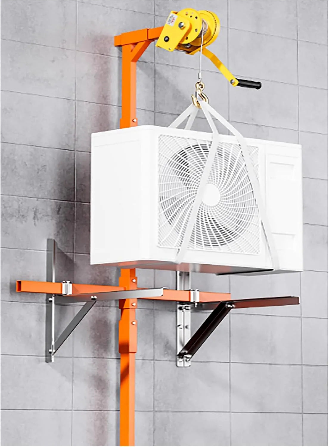Hefkraan voor zware airconditioners met handmatige lier, 300 kg