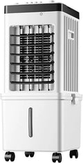 Luchtkoeler en Ventilator, 15L, geluidsarm Ventilator 3 Snelheden, 120° Automatische Zwenkfunctie, Afneembaar Waterreservoir En Standen