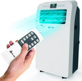 Mobiele airconditioner en Luchtontvochtiger, AC12000, krachtig en geluidsarm met 12.000 BTU, 3-in-1, ingebouwde luchtontvochtiger, ventilator