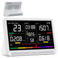 Luchtkwaliteitsmeter, PM2,5, PM1,0, PM10, HCHO, vochtigheid, temperatuur, AQI & tijd luchtkwaliteitsmonitor, CO2 PM2 PM1