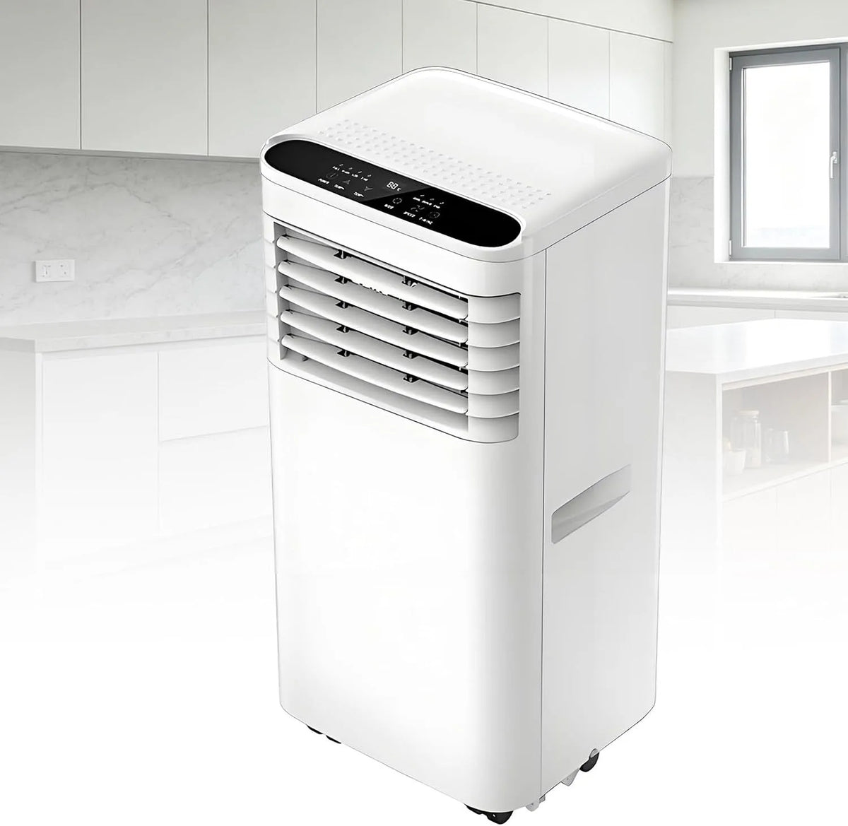 Mobiele airconditioner met 7000 BTU, 20 m2, 16°C, 32°C, 4-IN-1, afstandsbediening, digitaal display en slaapstand
