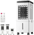 Mobiele airconditioner, 3 snelheden, 4-in-1 verdampingsluchtkoeler met 15L watertank, 7,5 uur timer, Draagbare airconditioner, afstandsbediening