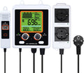 Luchtkwaliteitsmeter, CO2 Controller CO2, NDIR Sensor Monitor With Large Display Graph, Temperature, Automatic Control Between Regulators and