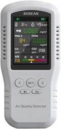 Luchtkwaliteitsmeter, CO2, CO2, CO, PM2,5, HCHO TVOC, temperatuur-vochtigheidsmonitor, digitale luchtkwaliteitsdetector voor thuisgebruik