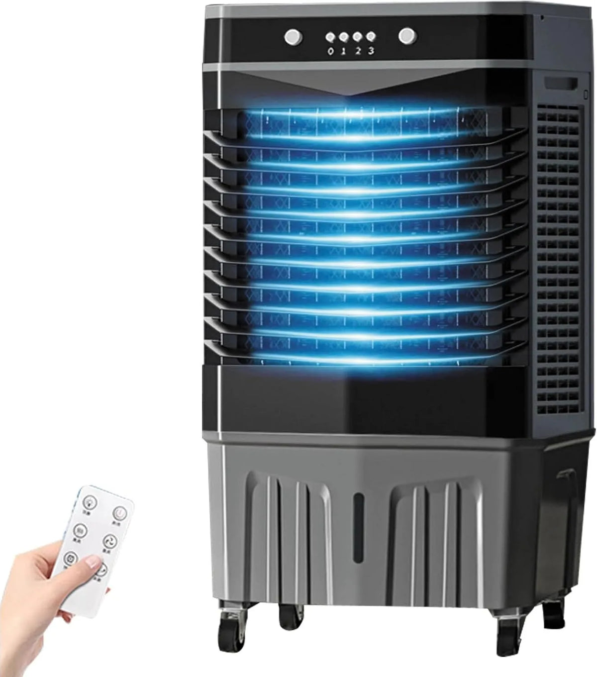 Ventilator, 3 snelheden, 8.2 Gal draagbare moeraskoeler, 12H timer, oscillerende ventilator voor kamerkoeling