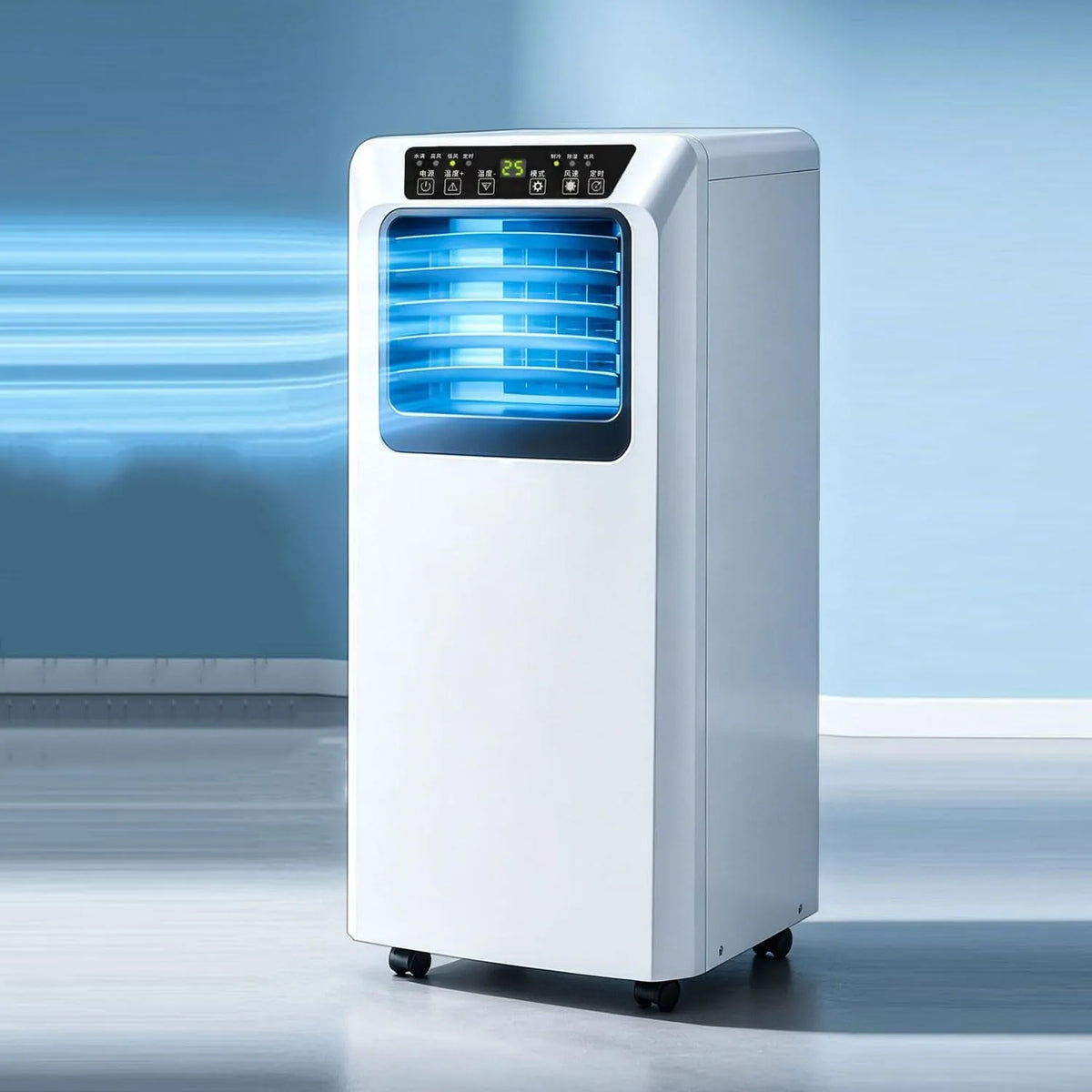 Mobiele airconditioner, 120° oscillerend, Draagbare airconditioner, geluidsarm smart airconditioner met koeling, ontvochtiging, slaapmodus