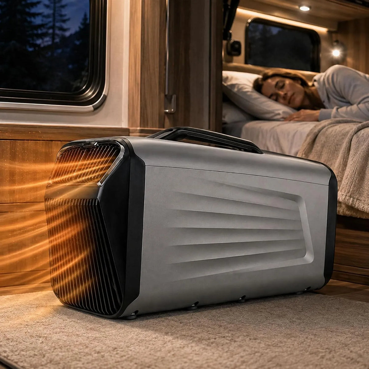 Mobiele airconditioner, Draagbare 4-In-1-Airco, Mobiele Airco Voor Koelen En Verwarmen zwart, Draagbare 4-In-1-Airco