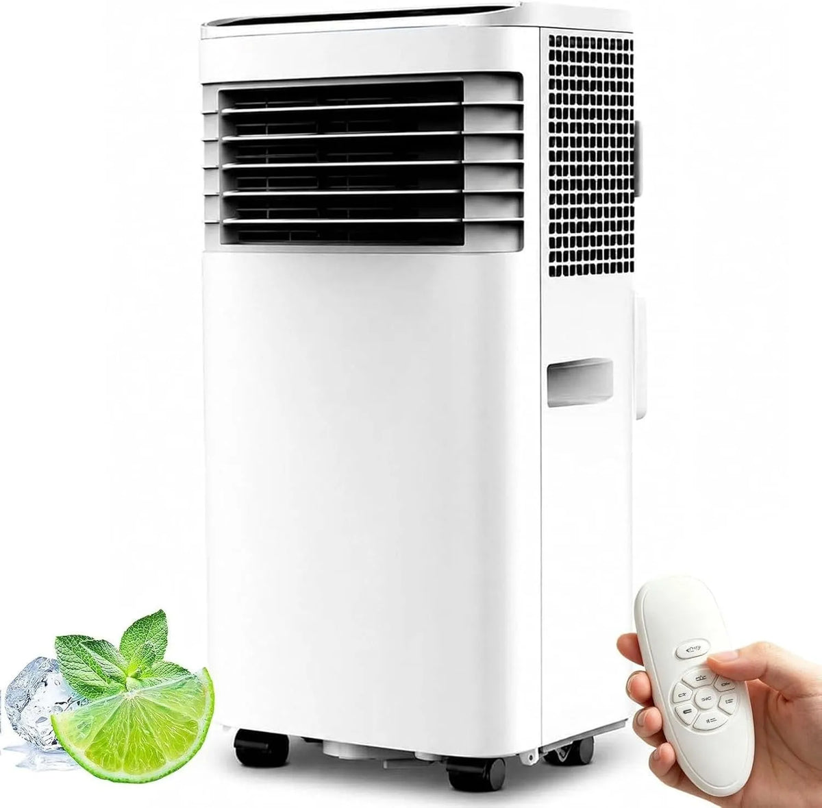 Mobiele airconditioner en Luchtontvochtiger met 6000 BTU, 3-in-1, 12 m2, zonder boren en geluidsarme werking